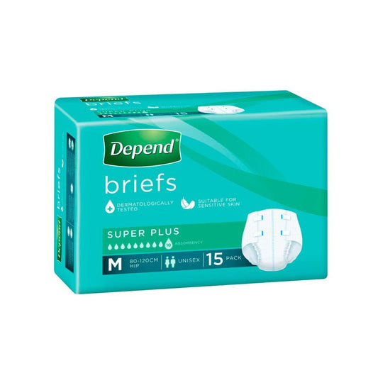 Depend Brief Super Plus Medium - 15 Pack