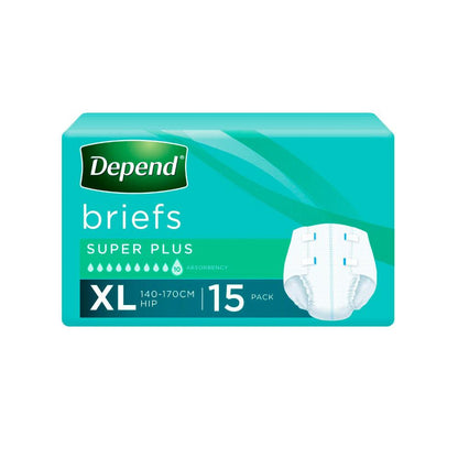 Depend Brief Super Plus XL - 15 Pack