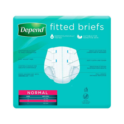 Depend Fitted Brief Medium Size - 10 Pack