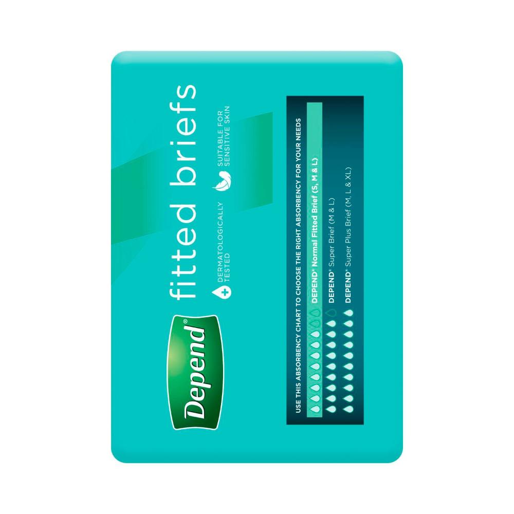 Depend Fitted Brief Medium Size - 10 Pack