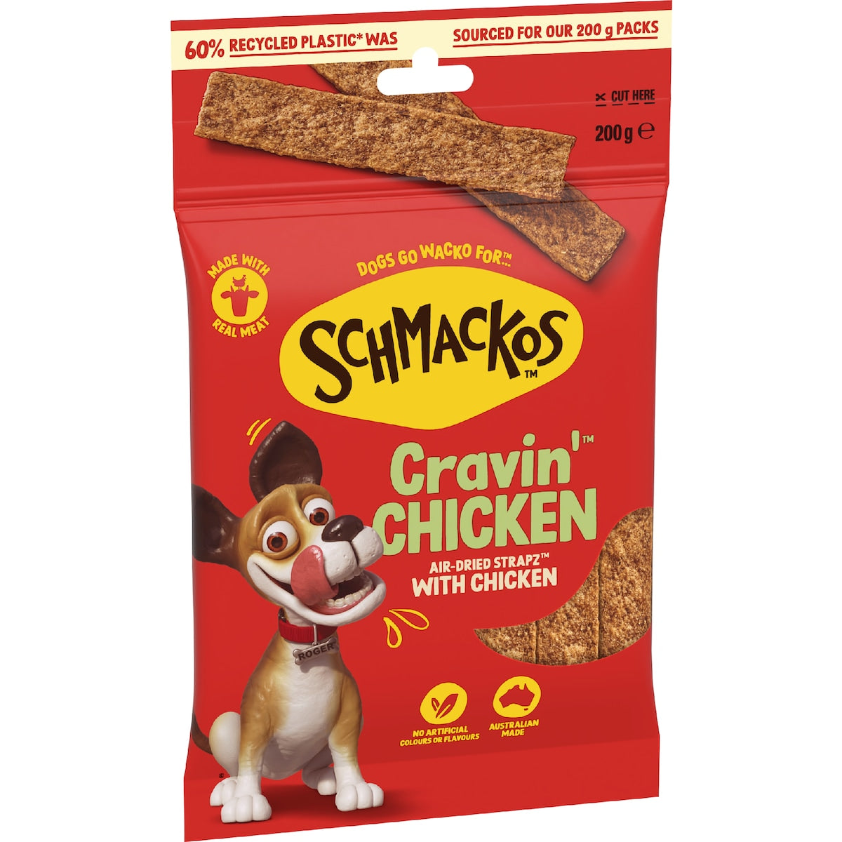 Schmackos Strapz Dog Treats With Chicken 200g