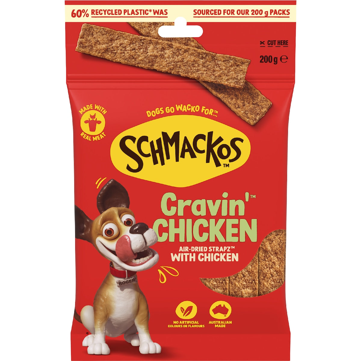Schmackos Strapz Dog Treats With Chicken 200g