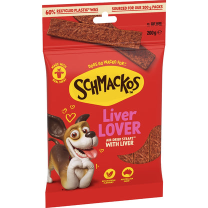 Schmackos Strapz Liver Dog Treats 200g