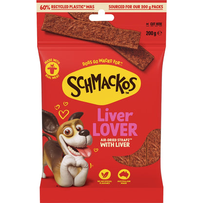Schmackos Strapz Liver Dog Treats 200g