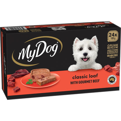 My Dog Adult Classic Loaf Gourmet Beef Wet Food Trays 100g X 24 Pack