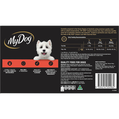 My Dog Adult Classic Loaf Gourmet Beef Wet Food Trays 100g X 24 Pack