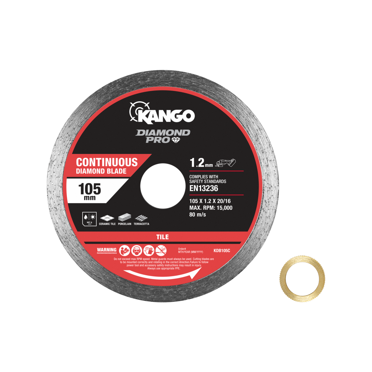 Kango Diamond Saw Blade - 105mm - Continuous Rim - Smooth Cut