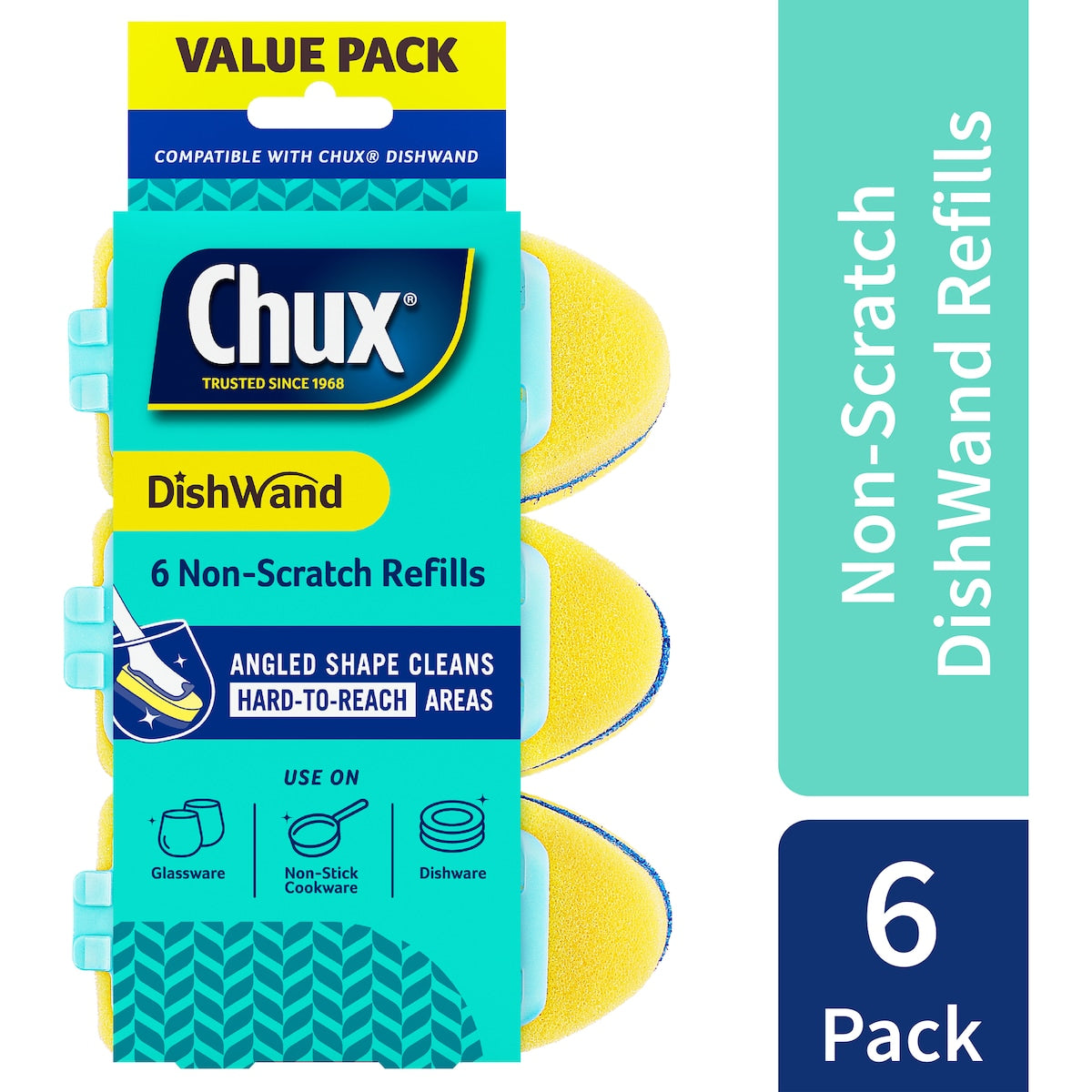 Chux Dishwand Non Scratch Refills 6 Pack