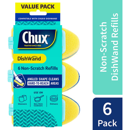 Chux Dishwand Non Scratch Refills 6 Pack