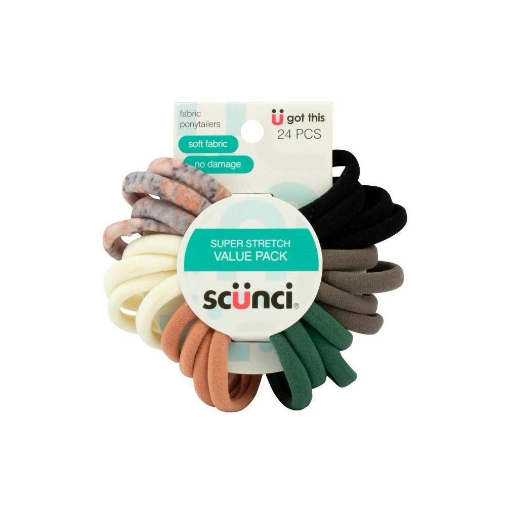Scunci Ponytailers Super Stretch Value Pack - 24 Pack