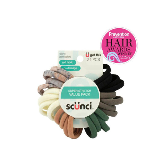 Scunci Ponytailers Super Stretch Value Pack - 24 Pack