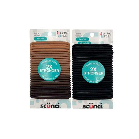 Scunci Elastics Strong Thick Hair - 24 Pack