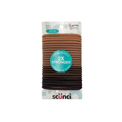 Scunci Elastics Strong Thick Hair - 24 Pack
