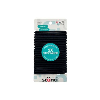 Scunci Elastics Strong Thick Hair - 24 Pack