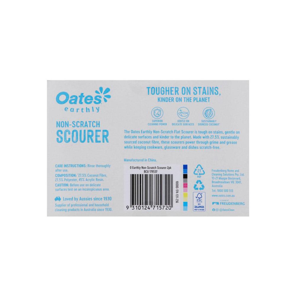 Oates Earthly Non-scratch Scourer - 2 Pack