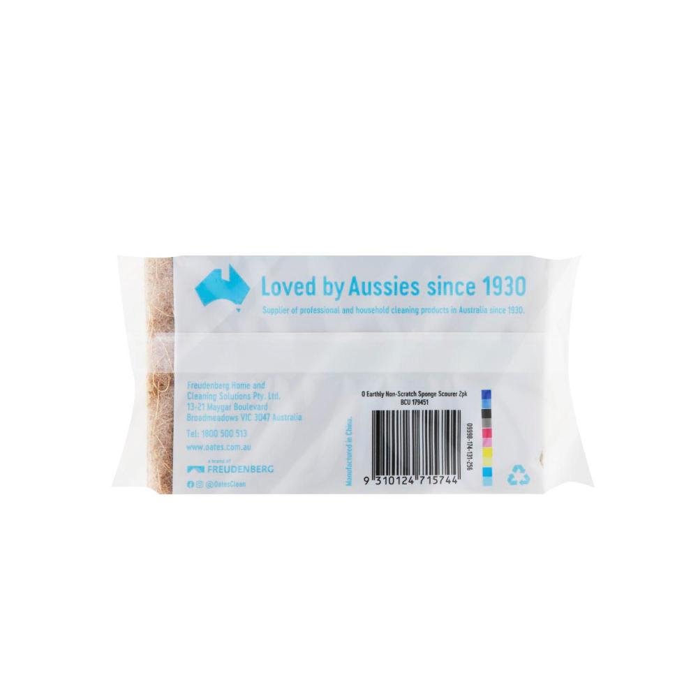 Oates Earthly Non-scratch Sponge Scourer - 2 Pack