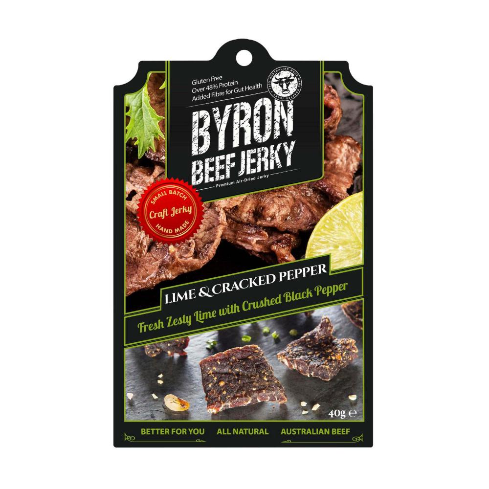 Byron Beef Jerky Lime & Cracked Pepper - 40g