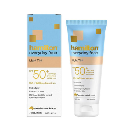 Hamilton Everyday Face Invisible Sunscreen SPF 50+ Light Tint - 75g
