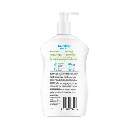 Hamilton Active Family Sunscreen SPF 50+ - 500mL