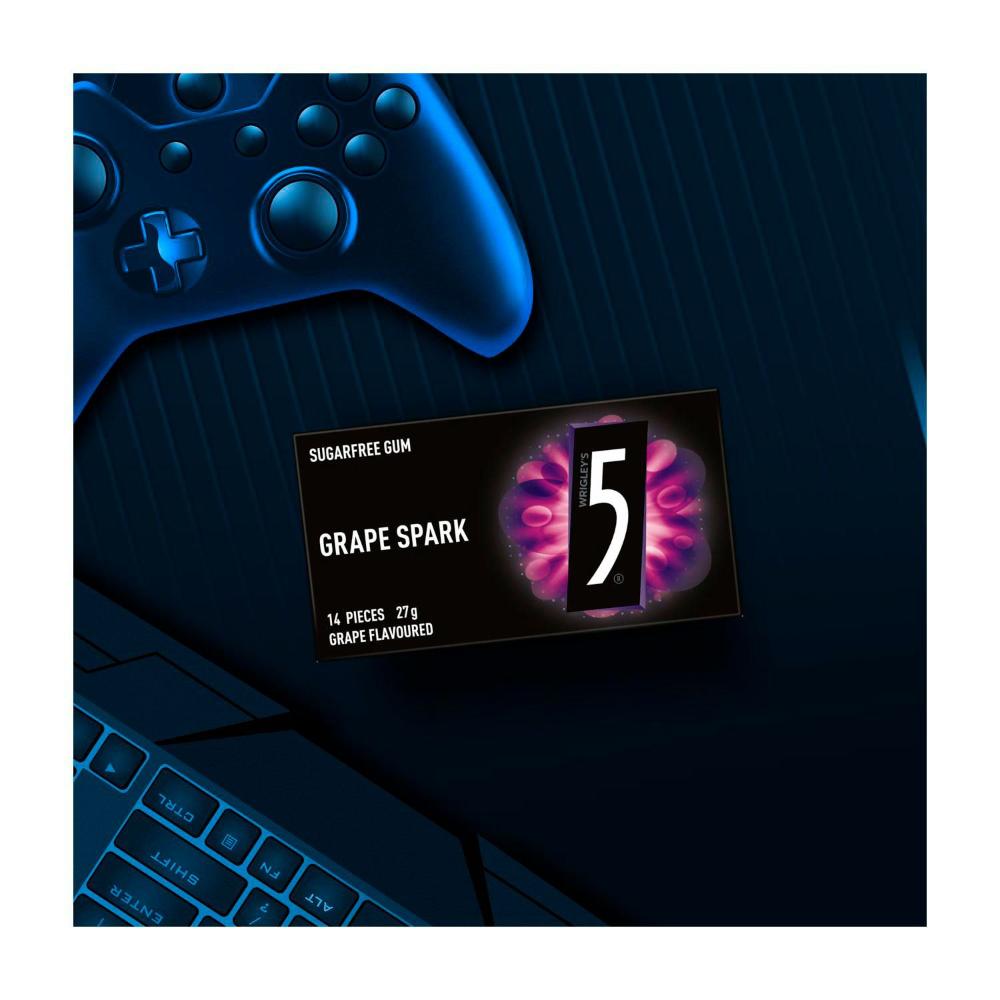 5 Gum Grape Spark Sugar Free Chewing Gum - 27g