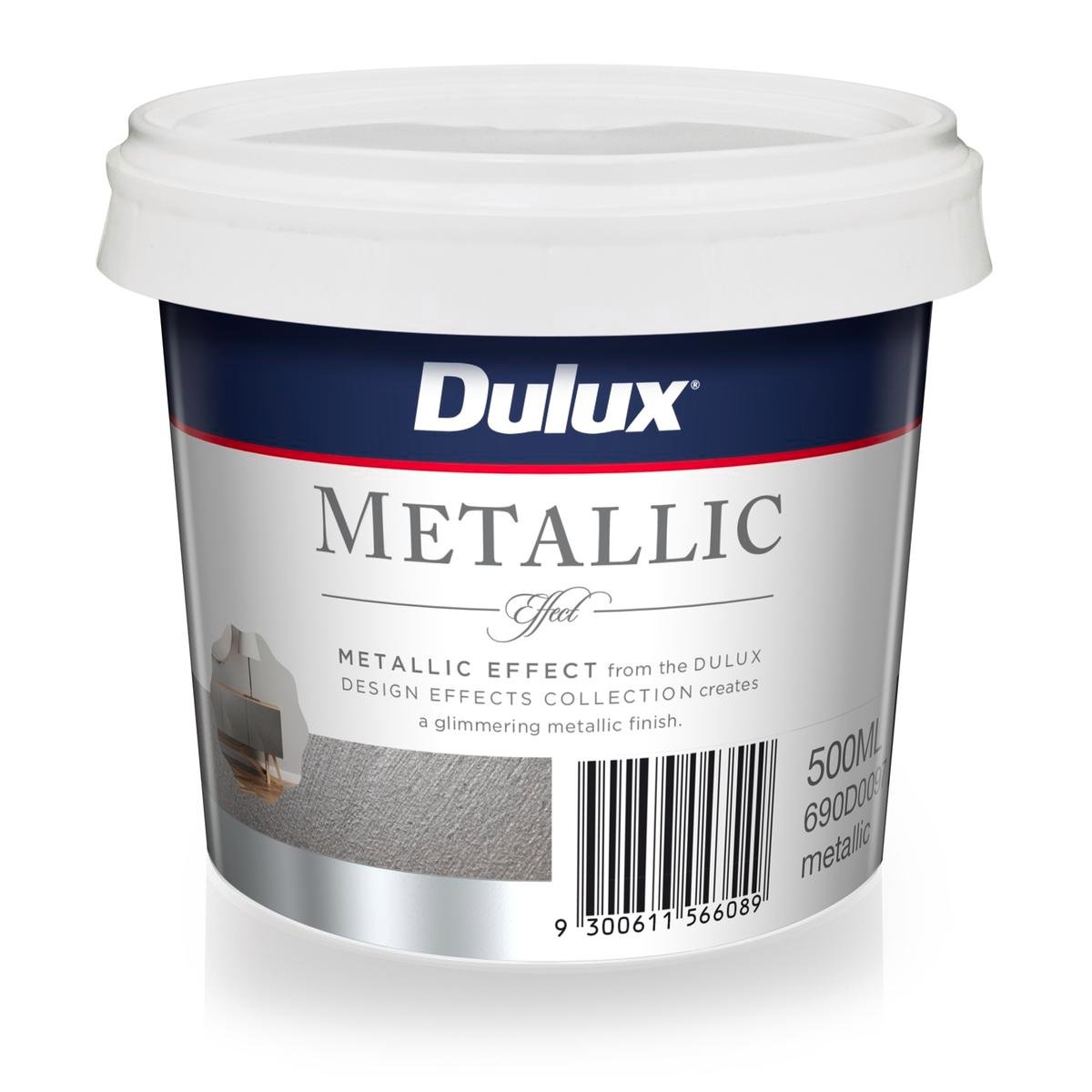 Dulux Design Metallic Effect Paint 5L - Silver - Water Based - Glimmering Finish