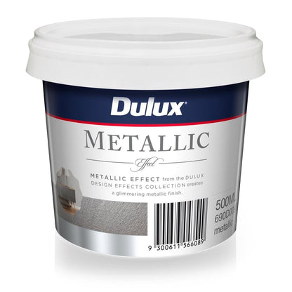 Dulux Design Metallic Effect Paint 5L - Silver - Water Based - Glimmering Finish