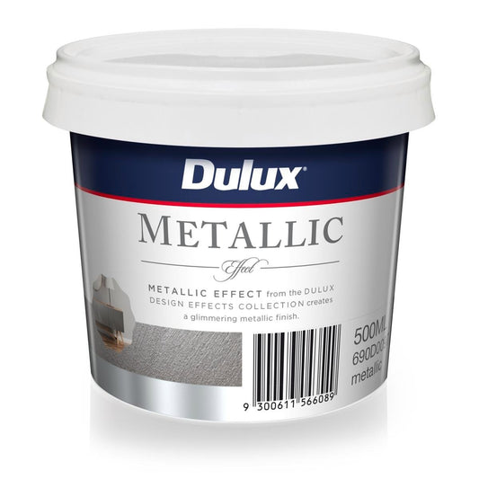 Dulux Design Metallic Effect Paint 5L - Silver - Water Based - Glimmering Finish