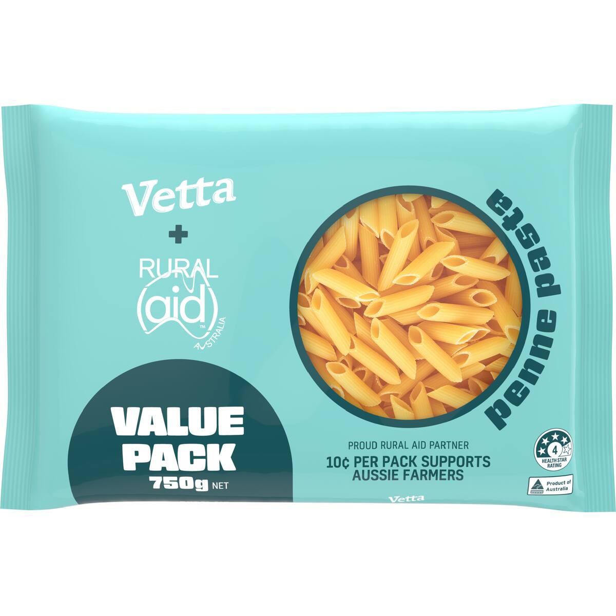 Vetta Rural Aid Penne Pasta Value Pack 750g