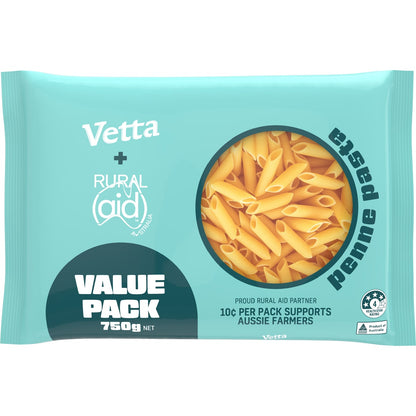 Vetta Rural Aid Penne Pasta Value Pack 750g