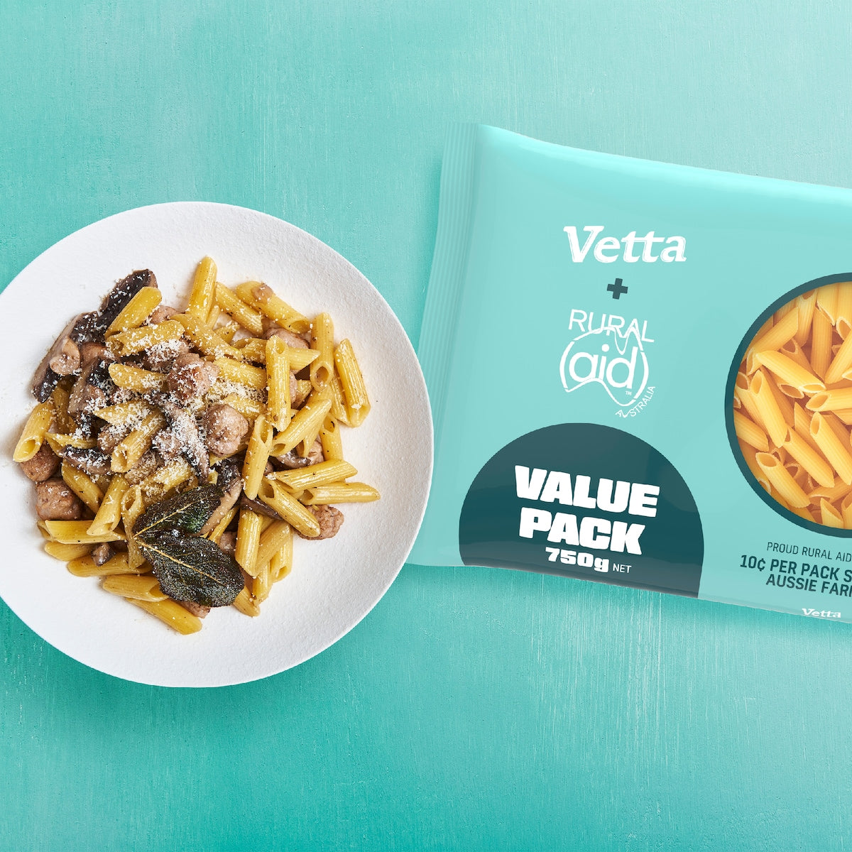 Vetta Rural Aid Penne Pasta Value Pack 750g
