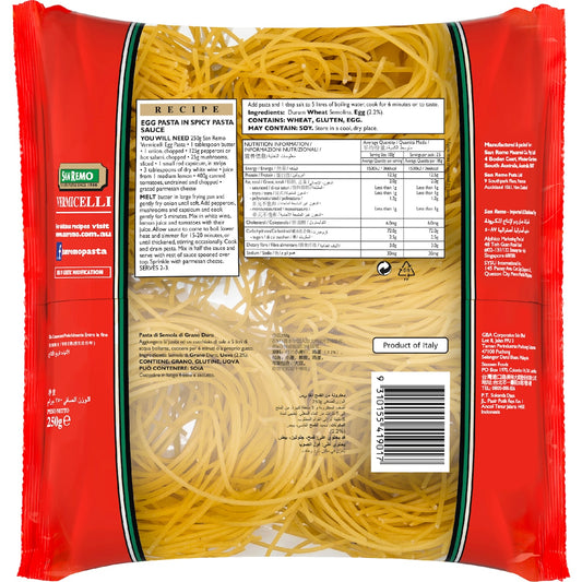 San Remo Vermicelli Egg Noodle Pasta 250g