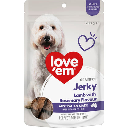 Loveem Grain Free Dog Treats Lamb Jerky With Rosemary Flavour 200g