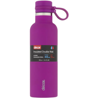 Decor Hydro Stainless Steel Bottle Assorted 750ml Each