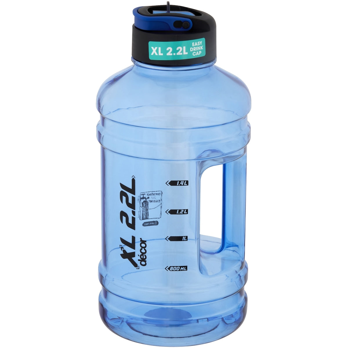 Decor Chugger Xl Tritan Water Drink Bottle Assorted 2.2l Each