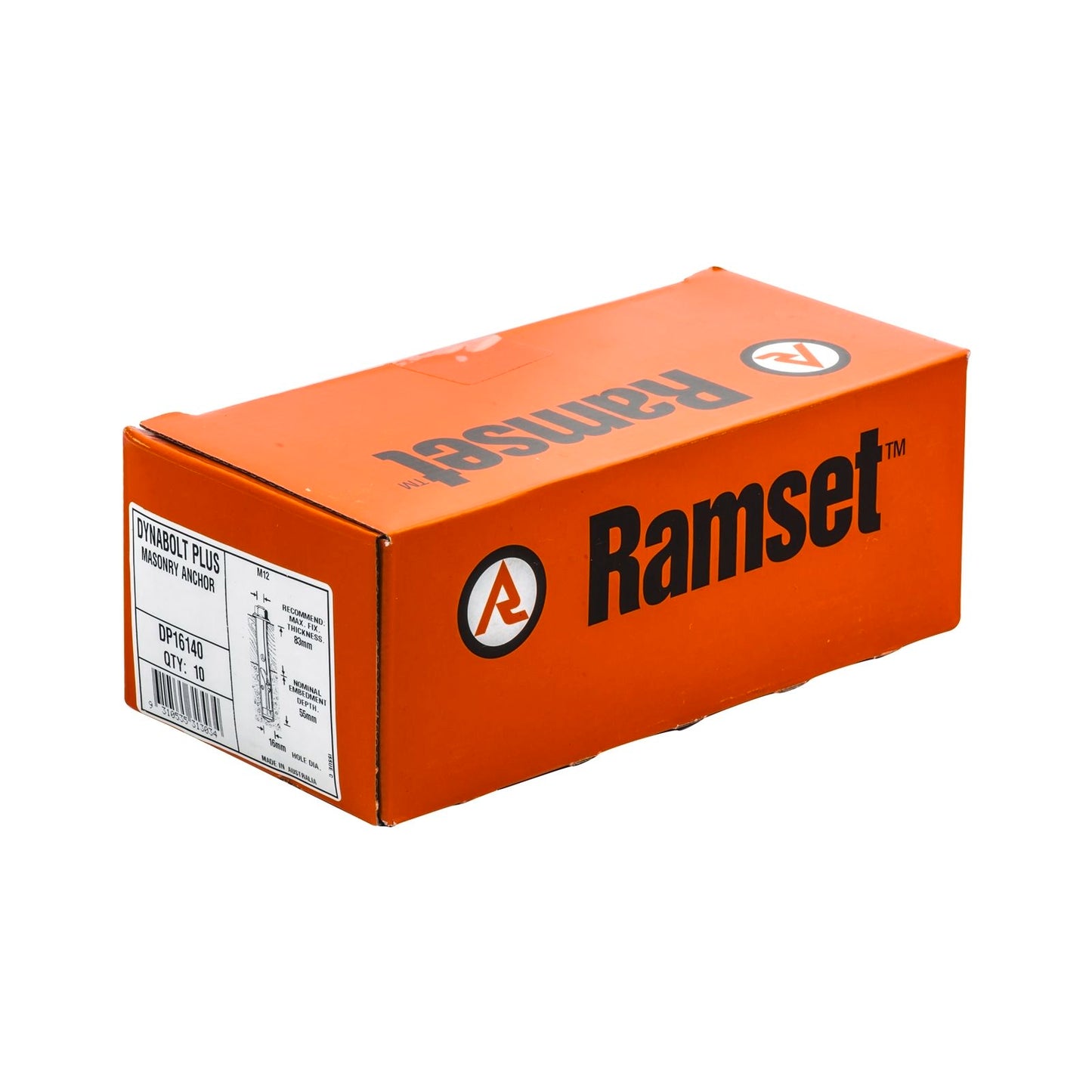 Ramset DynaBolt Plus - 16 x 140mm - 10 Pack