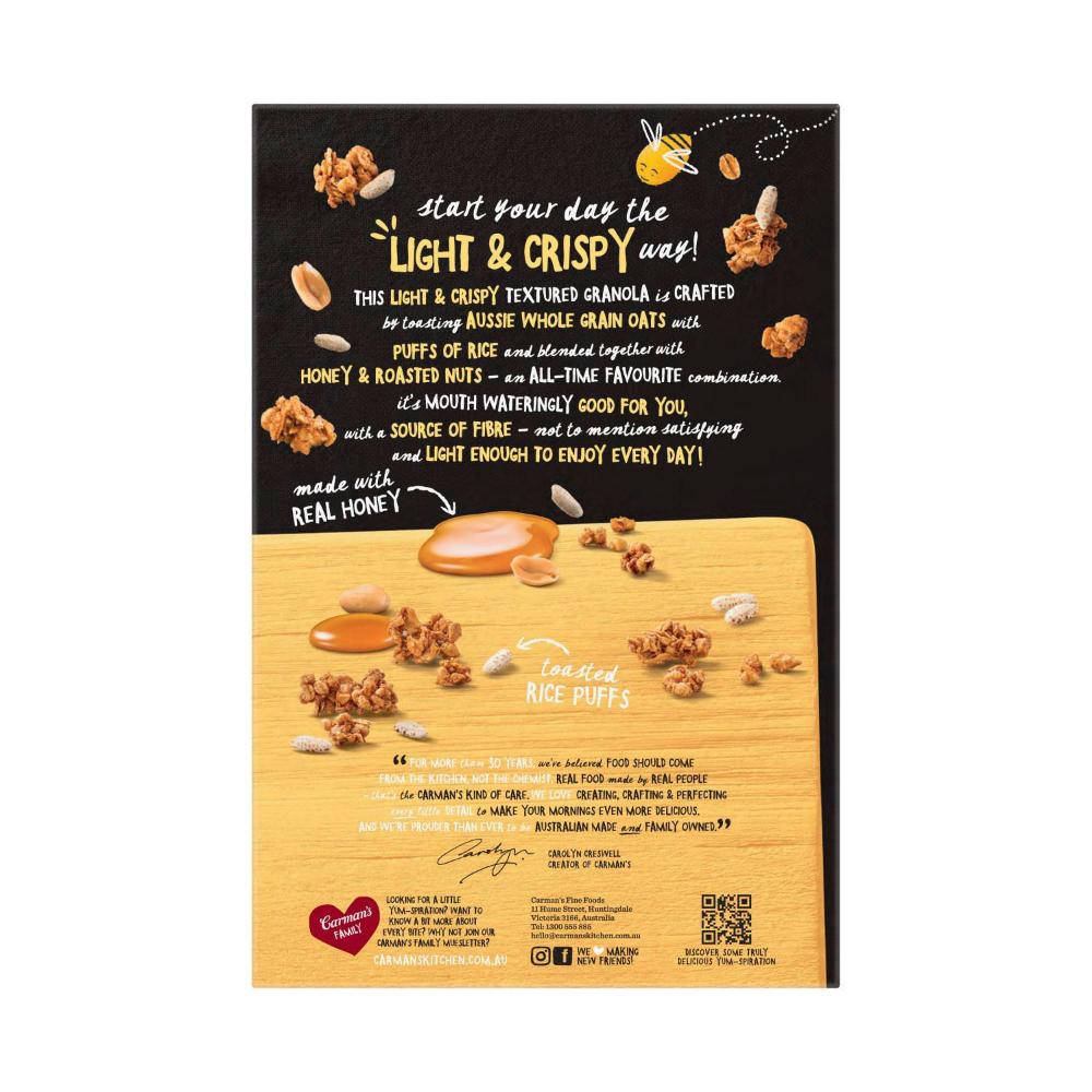 Carman's Light & Crispy Granola Honey Nut - 400g