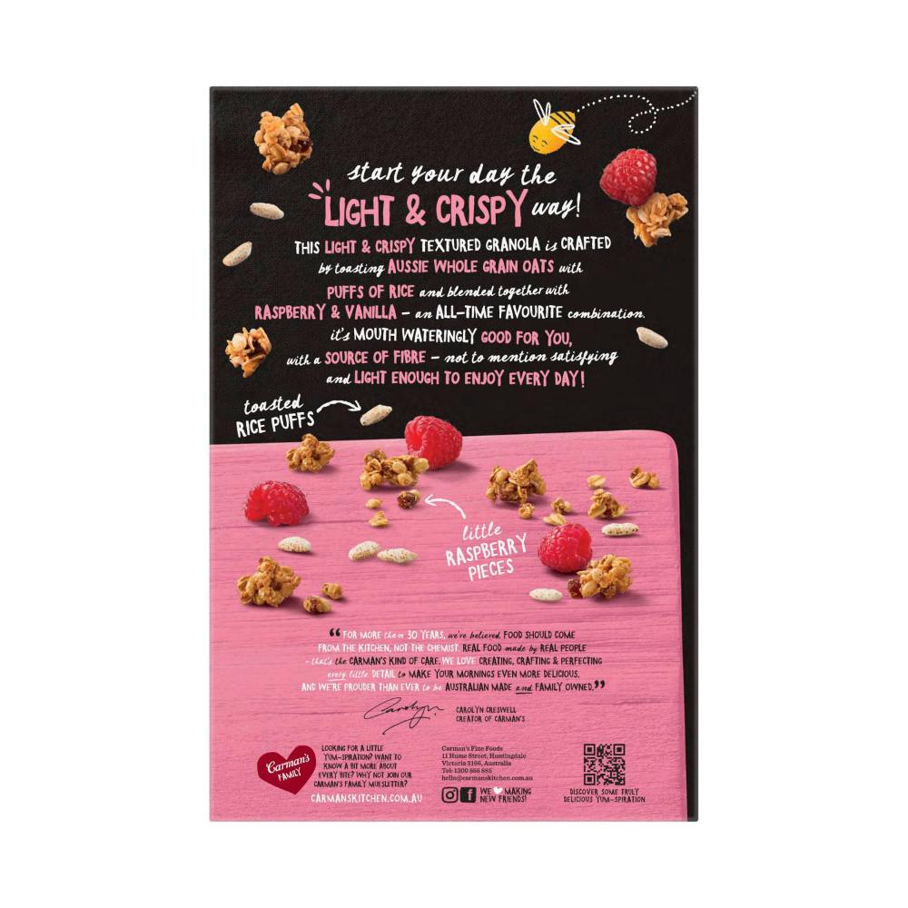 Carman's Light & Crispy Granola Raspberry & Vanilla - 400g