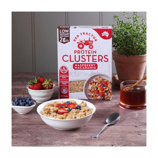 Red Tractor Low Sugar Protein usters Raspberry Macadamia - 450g