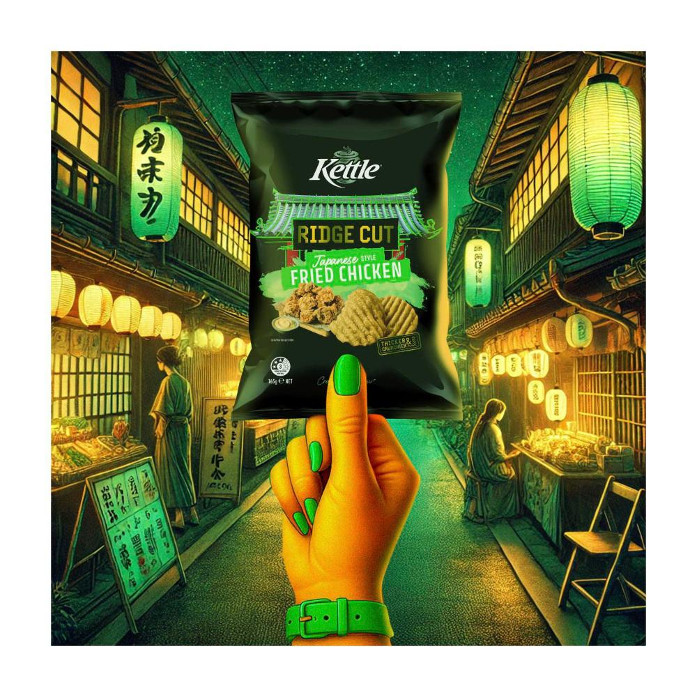 Kettle Ridge Cut Potato Chips Fried Chicken - 165g