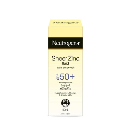 Neutrogena Sheer Zinc Face Fluid Sunscreen SPF 50+ - 50mL