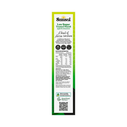 Sunsol Low Sugar Toasted Muesli Apple Cinnamon - 450g