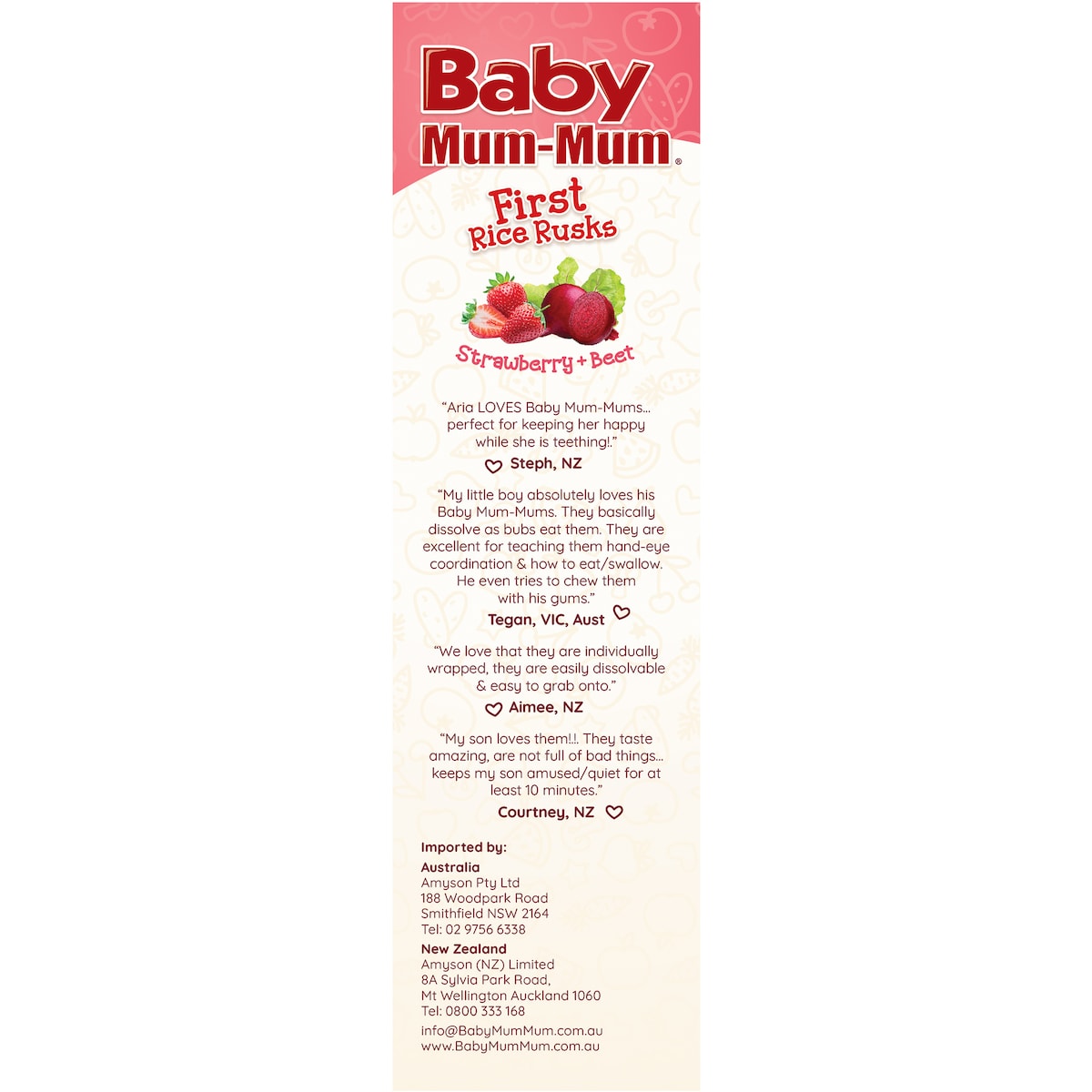 Baby Mum-mum Strawberry & Beetroot Rusks 18 Pack