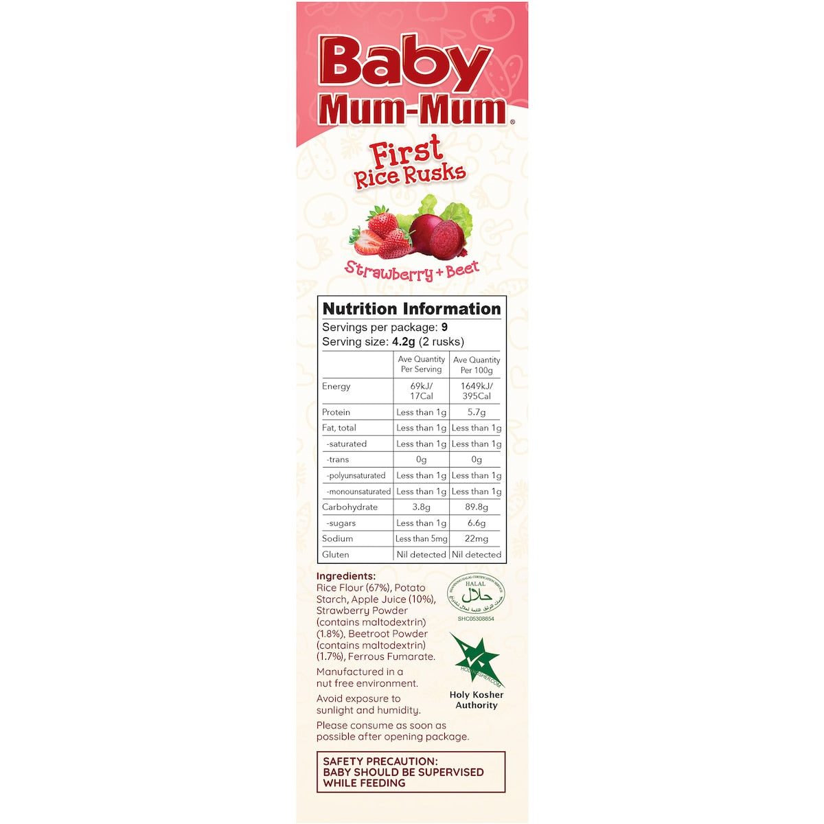 Baby Mum-mum Strawberry & Beetroot Rusks 18 Pack