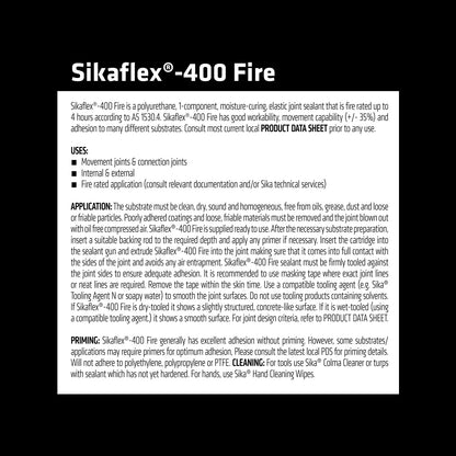 Sikaflex 400 Fire Polyurethane Sealant - 600ml - Grey