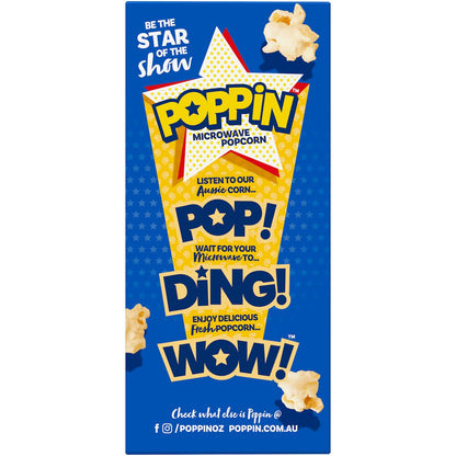 Poppin Microwave Popcorn Butter Flavour 100g X 4 Pack