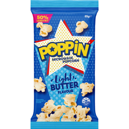 Poppin Microwave Popcorn Lite Butter Flavour 85g