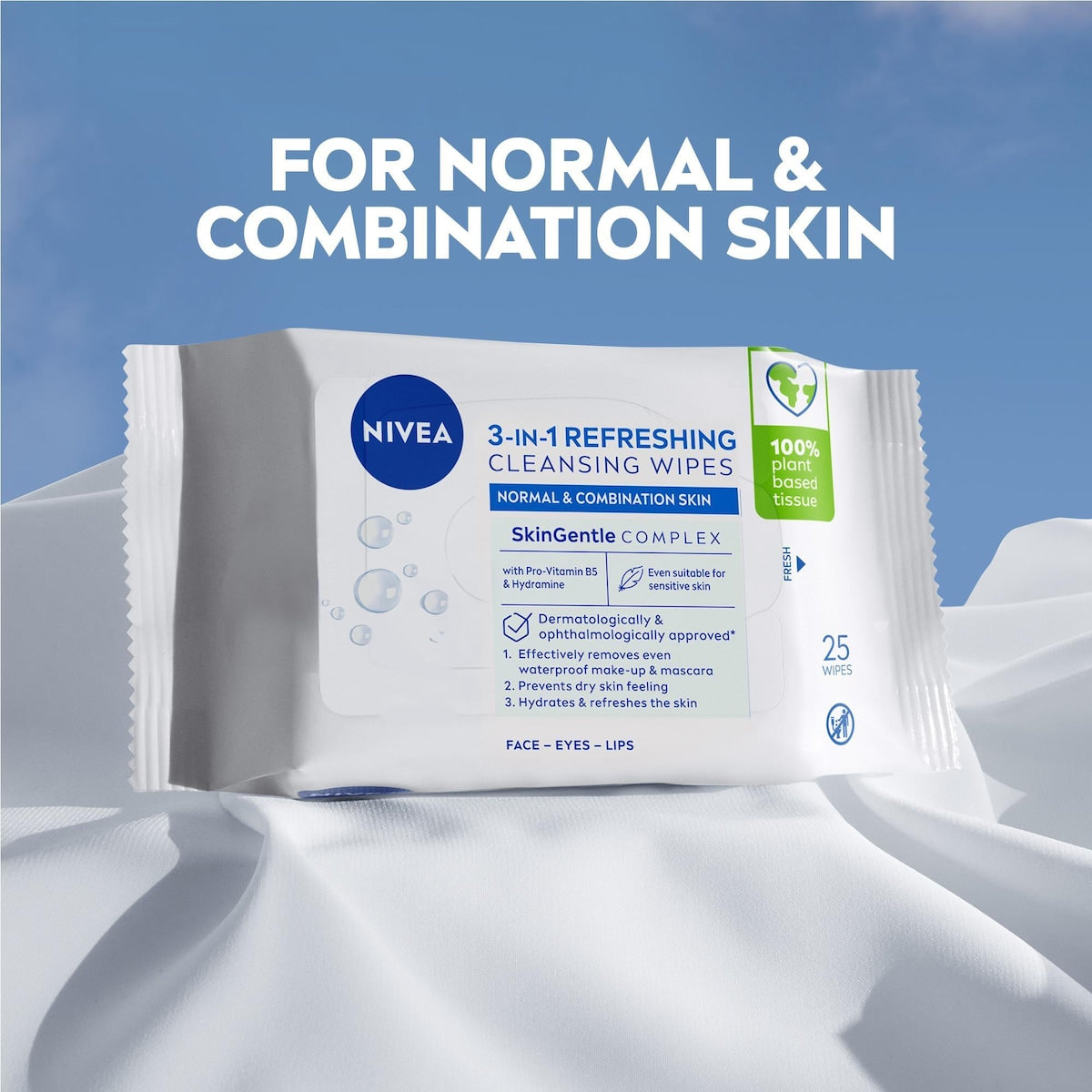 Nivea Refreshing Biodegradable Face Cleansing Makeup Wipes 25 Pack