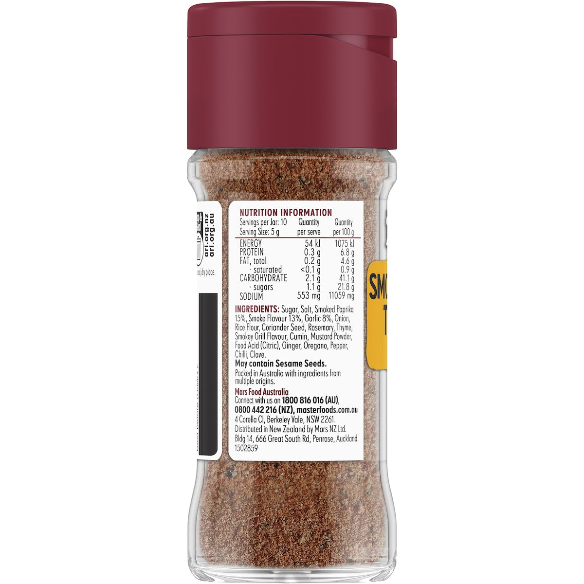Masterfoods Smoked & Charred Texan Style Rub 50g