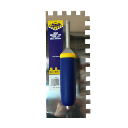 Qep Square Notch Stainless Steel Trowel - 12mm - 280 x 115mm