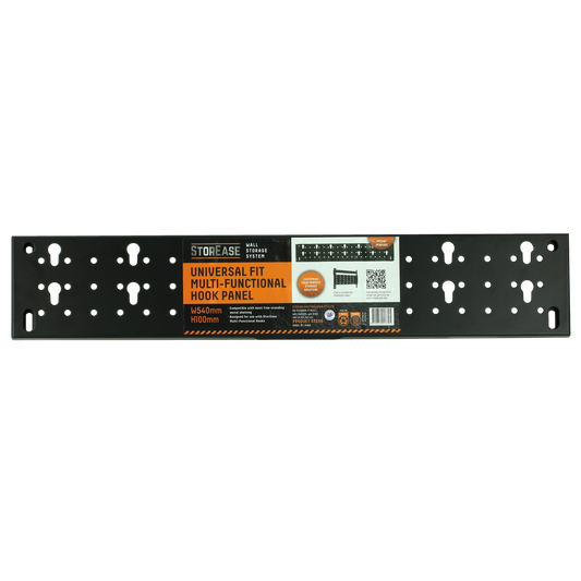 Storease Wall Storage System Hook Panel - 540 x 100mm - Black